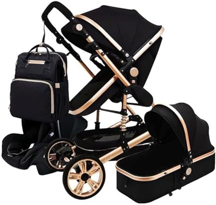 EYPKPL 3 In 1 Kinderwagen Luxus Kinderwagen Wagen Faltbare Kinderwagen Buggy Komfortable Atmungsaktive Tragbare Kinderwagen
