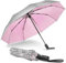 NINEMAX UV Protección Paraguas Plegable Automatico,Paraguas Antiviento con Filtro Solar UPF50+ para Hombre Mujer(Rosa)