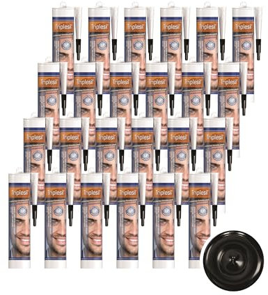 Triplesil Silikon Dichtstoff –24x310 ml schwarz Silikon für Sanitär und Außenbereich-UV & Weather Resistant-silicone sealant for outdoor and indoor-Sanitary & construction Silicone(24x schwarz)