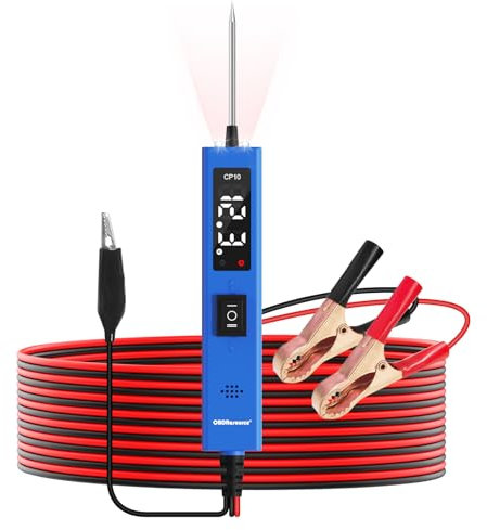 OBDResource Prüflampe kfz Stromkreis Tester, 0-80V DC Autospannungsprüfer mit Stromkreisfühler Digitaler Bildschirm zum Testen von Autobatterie/Kontinuität/Erdung/Polarität/Diode/Lampe