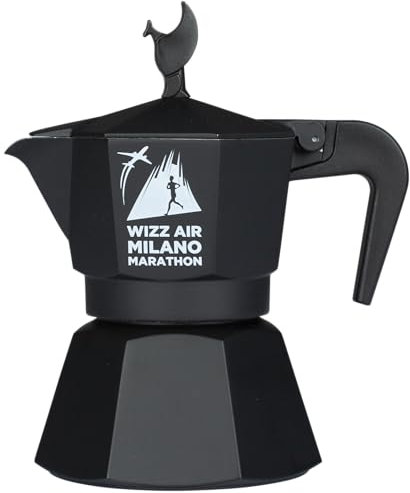 MOKAVIT Wizz Air Milano Marathon 2024 - Caffettiera Induzione 3 Tazze, Moka Induzione 3 Tazze, Moka 3 Tazze, Caffettiera 3 Tazze, Moka per Induzione 3 Tazze, Caffettiera per Induzione - Made in Italy