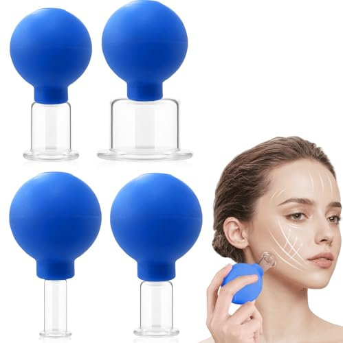 Lot de 4 ventouses en plastique de qualité supérieure - Avec une forte puissance d'aspiration - Outil de soin de la peau pour chaque partie du corps