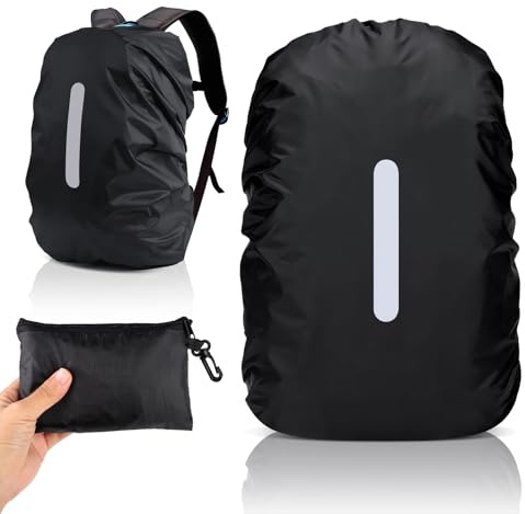 VMUTGA Housse de Pluie pour Sac à Dos, 30L-40L Housse de Sac à Dos Imperméable avec Bandes Réfléchissante Sac d'école Housse de Protection avec Sac de Rangement pour Randonnée Camping Cyclisme Voyage