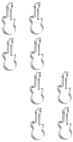 DECHOUS 8pcs Stainless Steel Guitar-Shaped Cookie Cutters Fun Biscuit Molds for Home Baking Baking Tools for Creative Cookies and Fondant Shapes