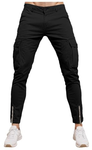 WKAYsIV Herren Pants Sporthose Herren Herren Sommer Hose Overalls Shot Bequeme Freizeithose Angelbekleidung Herren Winter(Schwarz,S)