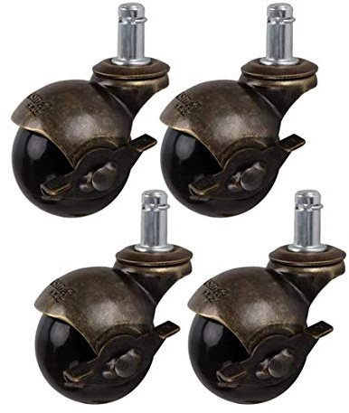 SdaryWare Kugelgelenkrollen, antike Lenkrollen, 5,1 cm, Vintage-Messing, Rollenersatz für Möbel, Bürostühle (Bronze-4 Stück)