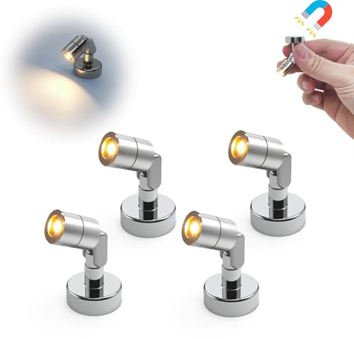 Suzeyar Lampe LED Métal Miniature, Petites Lampes Spot avec Base Magnétique, Lampes LED Fonctionnant sur Batterie, Lampe Spot Miniature Sans Fil pour Peinture d'Art, Vitrine de Bijoux, Artisanat DIY