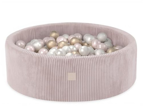 MISIOO Bällebad mit Schaumstoff-Füllung - 90x30cm - 200 Bälle für Bällebad - Hochwertige Bällebad Bälle für Kinder - Weiches und Sicheres Spielzeug - Waschbar