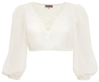 MarJo Damen Dirndlbluse VIECHTACH Offwhite, 42