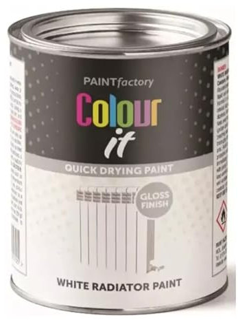 DUAS PF Colour It Tin Radiator Paint White, Quick-Dry Gloss Finish, 300ml. Perfect for refreshing radiators with a smooth, durable, high-shine coat that dries fast for a flawless look.