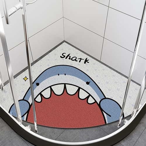 Cooalinar Duschmatte rutschfest,Eckduschmatte,PVC Duschmatte Dreieckig,Rutschmatte Dusche Luffa Maschinenwaschbar,Anti Mould,Schnell Trocknend,Komfortabel,FüR Eckdusche,Dusche
