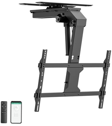 EasyLife Soporte de techo para TV V2 eléctrico giratorio y orientable, Smart Home Integration, 37 hasta 75 pulgadas, soporte VESA hasta 600 x 400 para televisores LCD/OLED, monitor, monitor