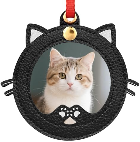 Black Cat-Shaped Mini Photo Frame Christmas Decoration, Mini Cat Picture Frame Xmas Ornaments, Personalized Christmas Decorations Supplies for Family Friends