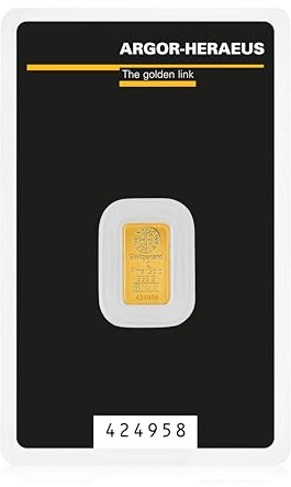 1 Gramm Goldbarren Argor-Heraeus + Echtheitszertifikat - 1g Gold - Feingold 999.9 - Prägefrisch - LBMA