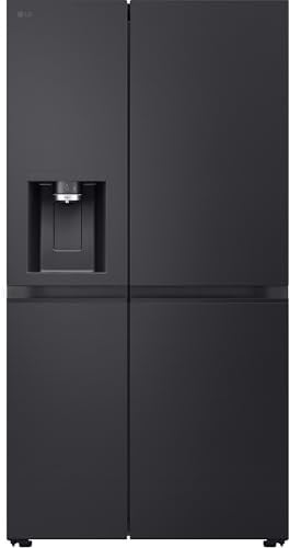 LG GSLB91EVAB Side-by-Side Kühlschrank mit Gefrierfach (623 L, Energieklasse B) mit Eis- und Wasserspender, UVNano, LinearCooling, Total No Frost, Schwarz