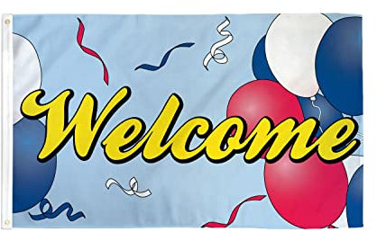 AZ FLAG Flagge WILLKOMMEN MIT BÄLLEN 150x90cm - Welcome Fahne 90 x 150 cm - flaggen Top Qualität