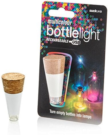 Suck UK Rechargeable Cork LED Bottle Lights | USB Multi Colour Light for Wine Bottles & Jars | Unique Home Decor | Recycle Empty Bottles to Party Lights Mood | Novelty Gift for Light Lovers