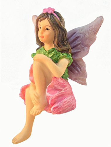 Emma, die sitzende Gartenfee - eine Outdoor/Indoor Miniatur-Fee-Statue für Ihre Feengarten - Fairy Garden