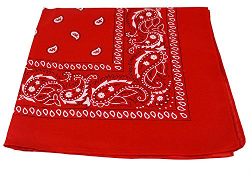 Bandana de color rojo y blanco, en ambos lados, Rojo, 3 unidades