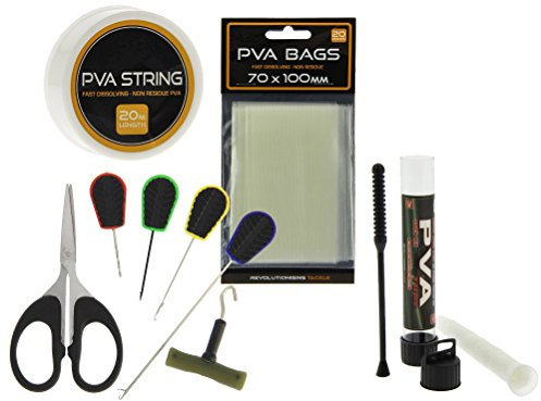 G8DS® PVA-Angel-Set: G8DS® PVA Beutel 70x100mm + 6tlg G8DS® Werkzeug-Set mit Knotenzieher + G8DS® PVA Schnur 20m + G8DS® PVA Tube 25 mm Karpfenangeln Ausrüstung Angeln Schiff