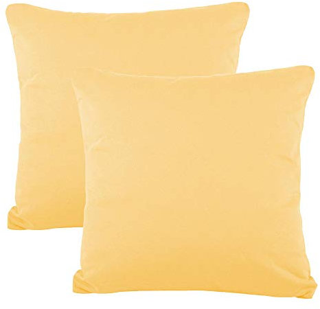CelinaTex BeNature Kissenbezug Doppelpack 40 x 40 cm Creme gelb Baumwolle Dekokissen Bezug Jersey