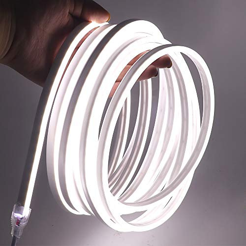 XUNATA Neon LED Strip Streifen, 12V 2835 120leds/m Diffusion Flex LED Lichtband Schlauch (Weiß,5M