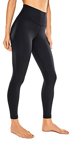 CRZ YOGA Damen Naked Feeling Leggings Sporthose High Waist Yogahose Sport Leggins Fitness Yoga Hose - 64cm Schwarz 38