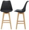 [en.casa] Juego de taburetes de Bar 105 x 48 x 58cm Set de 2X Taburetes de Cocina de diseño Asiento Acolchado Patas de Madera Haya Negro