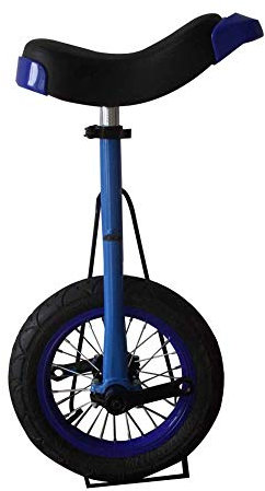 Einrad,Akrobatik Fahrrad Balance Radfahren ÜBungshöHe HöHenverstellbar Konturierter Ergonomischer Sattel,Geeignet FüR Kinder mit 100-130 CM / 12 inches/Blau