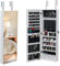 Alightup Armoire à Bijoux Murale, Armoire de Rangement Mural avec Serrure, Divers Compartiments, avec Miroir (Blanc)