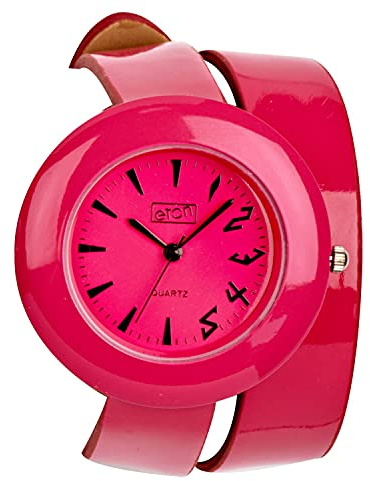 Eton Ladies Fuchsia Pink Dial & Matching Extra Long Wrap Around Strap Watch - 3082L-PK