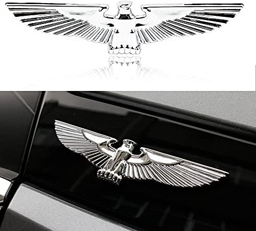 BEEK 1 x 3D-Tier Dekoration, Metall-Adler, selbstklebend, Abzeichen, Emblem, Aufkleber für universelle Autos, Motorräder, Auto-Styling, dekoratives Zubehör (silberfarben/klein)