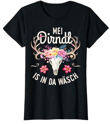 Passend für Oktoberfest T-Shirt Damen Dirndl, Kurzarm, Trachten T-Shirt, Schwarz, S