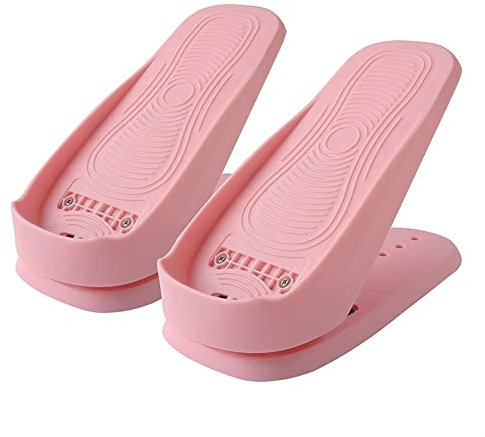 YADLCR Tragbarer Mini-Stepper - Aerobic-Übungs-Fuß-Stepper-Maschine mit Widerstandsband - Untertisch-Pedaltrainer - Beinübungen Multifunktionale Heimfitnessgeräte (Color : Pink)