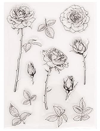 arriettycraft DIY Blumen Blätter Rosen Gummistempel Klar Stempel für Kartenherstellung Dekoration und DIY Scrapbooking -A1893