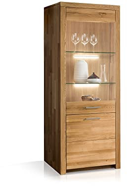 moebel-eins Kamilla Vitrine I, Material Massivholz, Wildeiche geölt