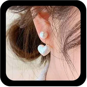 Inilbran Bohème Perle Herz Ohr Jacke Ohrringe Gold Perle Ohrringe Vintage Liebe Herz Ohrstecker Ohrringe Hochzeit Perle Vorne Zurück Ohrringe Schmuck Für Frauen Und Mädchen