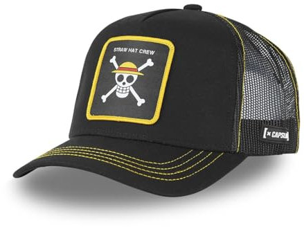 Capslab Strohhut Crew One Piece Schwarz Trucker Cap - One-Size