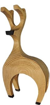 Hirsch, Rentier, aus Holz, Massivholz, Weihnachtsdekoration, Deko, Holz, Handgefertigt, Modern Zeitlos (einzeln oder als Sets) (1x Groß)