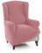 FAVERTI® Super elastischer Sesselbezug für Ohrensessel, 1-Sitzer, 70 bis 100 cm, Modell Novele, Pastellrosa, hochwertiger Schutz aus Jacquard-Stoff, Baumwoll-Touch, Ohrensesselschutz
