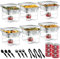 Disposable Chafing Dish Buffet Set, Food Warmers for Parties, Catering Supplies Buffet Display, Complete Premium Set, Half Size Single Pan, Warming Trays (6 Pack)