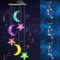 iShabao Sternmond Solar Windspiel für Draußen,6 LED Solar Windspiel für Draußen, Wasserfest, Muttertagsgeschenke, Geschenke für Mutter/Frauen/Freundin, Dekorationen für Baum, Balkon, Hof, Hochzeit
