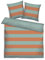 TOM TAILOR Renforcé-Bettwäsche, 2*80x80 cm + 200x220 cm, 100% Baumwolle/Renforcé, mit Wendemotiv und farbigem Markenreißverschluss, BOLD STRIPES Orange, Türkis (Warm Coral & Fresh Sage)