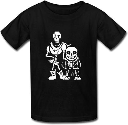 Boys and Girls Undertale Sans and Papyrus T-Shirts Black L