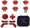 eXtremeRate 13 in 1 Palette Paddles Levette Analogiche Dpad Metallo per Xbox Elite Series 2 Wireless Controller,Analogici Magnetici Tasti per Xbox Elite Series 2 Joystick-Argento&Rosso Scarlatto
