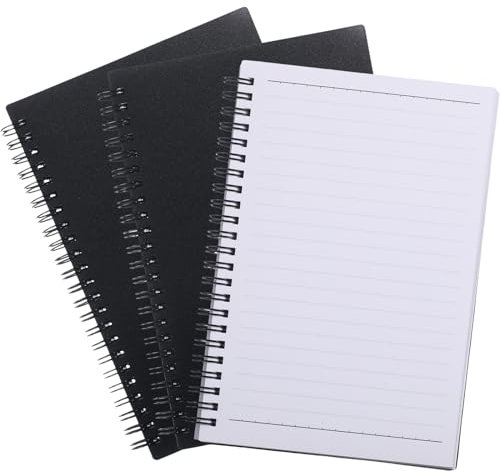 Feifeiya 3 Pack A5 Graph Spiral Notebook 5.5'' x 8.3'' Graphing Journals Hardcover Notebook Lined 160 Pages 120 GSM Acid Free Paper Plastic Hardcover Journals for Engineer Work (Lined Style)