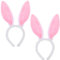 JJiaoLinin 2 Pièces Bandeau Oreilles de Lapin,bandeau oreilles de lapin en peluche,accessoires de cosplay, accessoires photo de performance, accessoires de costume mignon, convient aux（Rose Blanc）