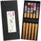 AMFUN 5 Paires Baguettes Chinoises, 22.5cm Baguettes en Bois, Chat Porte-bonheur Antidérapant Chopsticks, Réutilisable Bambou Naturel Baguette pour Maison Cuisine Hôtel