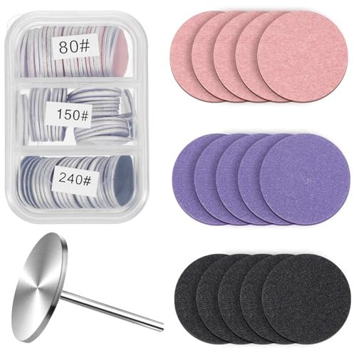 72 Stück Schleifscheibe Pediküre 25mm Feet Schleifpapier 80/150/240 Nagel Schleifscheibe Grit Entferner Sandpapierscheiben Abgestorbene Haut Hornhautentferner für Maniküre und Pediküre