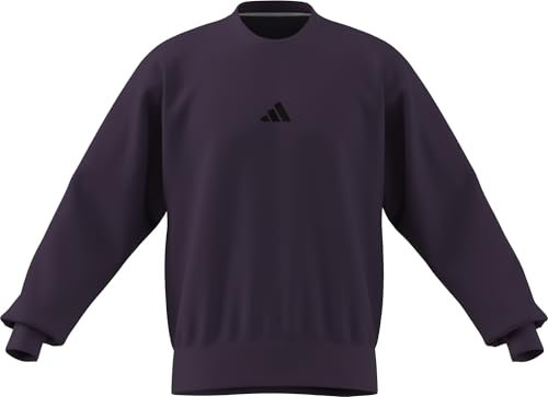 adidas Uomo Essentials FEELCOZY Fleece Sweatshirt, Aurora Plum/Black, L